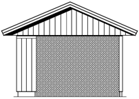 Bild framifrån av HB-garaget typ C.P. 3,6